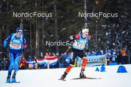 15.01.2022, Ruhpolding, Germany (GER): Sebastian Stalder (SUI), Adam Runnalls (CAN), (l-r) - IBU World Cup Biathlon, relay men, Ruhpolding (GER). www.nordicfocus.com. © Manzoni/NordicFocus. Every downloaded picture is fee-liable.
