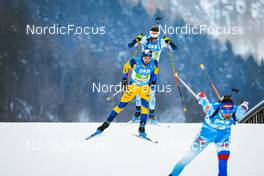 15.01.2022, Ruhpolding, Germany (GER): Tero Seppala (FIN), Jesper Nelin (SWE), (l-r) - IBU World Cup Biathlon, relay men, Ruhpolding (GER). www.nordicfocus.com. © Manzoni/NordicFocus. Every downloaded picture is fee-liable.