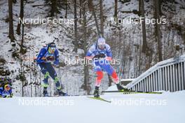 15.01.2022, Ruhpolding, Germany (GER): Maksim Varabei (BLR), Alexandr Loginov (RUS), (l-r) - IBU World Cup Biathlon, relay men, Ruhpolding (GER). www.nordicfocus.com. © Manzoni/NordicFocus. Every downloaded picture is fee-liable.