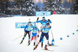 15.01.2022, Ruhpolding, Germany (GER): Dominik Windisch (ITA), Max Durtschi (USA), (l-r) - IBU World Cup Biathlon, relay men, Ruhpolding (GER). www.nordicfocus.com. © Manzoni/NordicFocus. Every downloaded picture is fee-liable.
