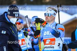 15.01.2022, Ruhpolding, Germany (GER): Fabien Claude (FRA) - IBU World Cup Biathlon, relay men, Ruhpolding (GER). www.nordicfocus.com. © Manzoni/NordicFocus. Every downloaded picture is fee-liable.