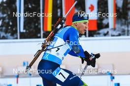 15.01.2022, Ruhpolding, Germany (GER): Anton Smolski (BLR) - IBU World Cup Biathlon, relay men, Ruhpolding (GER). www.nordicfocus.com. © Manzoni/NordicFocus. Every downloaded picture is fee-liable.
