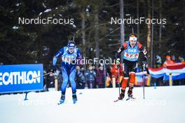 15.01.2022, Ruhpolding, Germany (GER): Sebastian Stalder (SUI), Adam Runnalls (CAN), (l-r) - IBU World Cup Biathlon, relay men, Ruhpolding (GER). www.nordicfocus.com. © Manzoni/NordicFocus. Every downloaded picture is fee-liable.