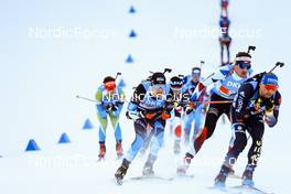 15.01.2022, Ruhpolding, Germany (GER): Rene Zahkna (EST), Adam Vaclavik (CZE), Erik Lesser (GER), (l-r) - IBU World Cup Biathlon, relay men, Ruhpolding (GER). www.nordicfocus.com. © Manzoni/NordicFocus. Every downloaded picture is fee-liable.