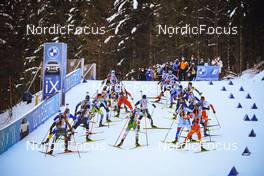 15.01.2022, Ruhpolding, Germany (GER): Event Feature: Track atmosphere: start of menÕs race- IBU World Cup Biathlon, relay men, Ruhpolding (GER). www.nordicfocus.com. © Manzoni/NordicFocus. Every downloaded picture is fee-liable.