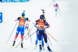 14.01.2022, Ruhpolding, Germany (GER): Irina Kazakevich (RUS), Deedra Irwin (USA), (l-r) - IBU World Cup Biathlon, relay women, Ruhpolding (GER). www.nordicfocus.com. © Manzoni/NordicFocus. Every downloaded picture is fee-liable.