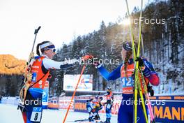 14.01.2022, Ruhpolding, Germany (GER): Jessica Jislova (CZE), Lena Haecki (SUI), (l-r) - IBU World Cup Biathlon, relay women, Ruhpolding (GER). www.nordicfocus.com. © Manzoni/NordicFocus. Every downloaded picture is fee-liable.