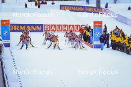 14.01.2022, Ruhpolding, Germany (GER): Event Feature: Track atmosphere: start of womenÕs race- IBU World Cup Biathlon, relay women, Ruhpolding (GER). www.nordicfocus.com. © Manzoni/NordicFocus. Every downloaded picture is fee-liable.