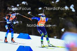14.01.2022, Ruhpolding, Germany (GER): Tuuli Tomingas (EST), Dzinara Alimbekava (BLR), (l-r) - IBU World Cup Biathlon, relay women, Ruhpolding (GER). www.nordicfocus.com. © Manzoni/NordicFocus. Every downloaded picture is fee-liable.
