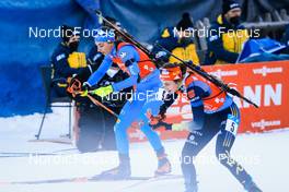 14.01.2022, Ruhpolding, Germany (GER): Lisa Vittozzi (ITA), Vanessa Voigt (GER), (l-r) - IBU World Cup Biathlon, relay women, Ruhpolding (GER). www.nordicfocus.com. © Manzoni/NordicFocus. Every downloaded picture is fee-liable.