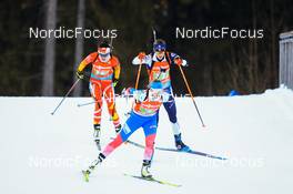 14.01.2022, Ruhpolding, Germany (GER): Yuanmeng Chu (CHN), Svetlana Mironova (RUS), Clare Egan (USA), (l-r) - IBU World Cup Biathlon, relay women, Ruhpolding (GER). www.nordicfocus.com. © Manzoni/NordicFocus. Every downloaded picture is fee-liable.