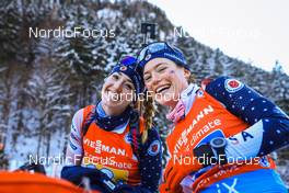14.01.2022, Ruhpolding, Germany (GER): Deedra Irwin (USA), Hallie Grossman (USA), (l-r) - IBU World Cup Biathlon, relay women, Ruhpolding (GER). www.nordicfocus.com. © Manzoni/NordicFocus. Every downloaded picture is fee-liable.