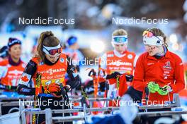 14.01.2022, Ruhpolding, Germany (GER): Emily Dickson (CAN), Emma Lunder (CAN), (l-r) - IBU World Cup Biathlon, relay women, Ruhpolding (GER). www.nordicfocus.com. © Manzoni/NordicFocus. Every downloaded picture is fee-liable.