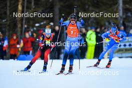 14.01.2022, Ruhpolding, Germany (GER): Marte Olsbu Roeiseland (NOR), Anais Chevalier-Bouchet (FRA), (l-r) - IBU World Cup Biathlon, relay women, Ruhpolding (GER). www.nordicfocus.com. © Manzoni/NordicFocus. Every downloaded picture is fee-liable.