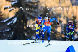 14.01.2022, Ruhpolding, Germany (GER): Mona Brorsson (SWE), Justine Braisaz-Bouchet (FRA), (l-r) - IBU World Cup Biathlon, relay women, Ruhpolding (GER). www.nordicfocus.com. © Manzoni/NordicFocus. Every downloaded picture is fee-liable.