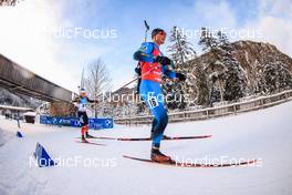 13.01.2022, Ruhpolding, Germany (GER): Emilien Jacquelin (FRA), Christian Gow (CAN), (l-r) - IBU World Cup Biathlon, sprint men, Ruhpolding (GER). www.nordicfocus.com. © Manzoni/NordicFocus. Every downloaded picture is fee-liable.