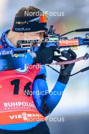 13.01.2022, Ruhpolding, Germany (GER): Emilien Jacquelin (FRA) - IBU World Cup Biathlon, sprint men, Ruhpolding (GER). www.nordicfocus.com. © Manzoni/NordicFocus. Every downloaded picture is fee-liable.