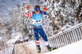 13.01.2022, Ruhpolding, Germany (GER): Vaclav Cervenka (USA) - IBU World Cup Biathlon, sprint men, Ruhpolding (GER). www.nordicfocus.com. © Manzoni/NordicFocus. Every downloaded picture is fee-liable.