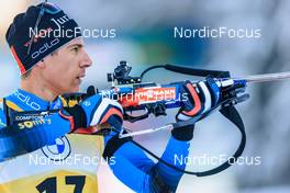 13.01.2022, Ruhpolding, Germany (GER): Quentin Fillon Maillet (FRA) - IBU World Cup Biathlon, sprint men, Ruhpolding (GER). www.nordicfocus.com. © Manzoni/NordicFocus. Every downloaded picture is fee-liable.