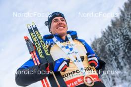13.01.2022, Ruhpolding, Germany (GER): Quentin Fillon Maillet (FRA) - IBU World Cup Biathlon, sprint men, Ruhpolding (GER). www.nordicfocus.com. © Manzoni/NordicFocus. Every downloaded picture is fee-liable.
