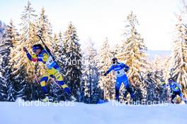 12.01.2022, Ruhpolding, Germany (GER): Hanna Oeberg (SWE), Julia Simon (FRA), (l-r) - IBU World Cup Biathlon, sprint women, Ruhpolding (GER). www.nordicfocus.com. © Manzoni/NordicFocus. Every downloaded picture is fee-liable.