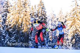 12.01.2022, Ruhpolding, Germany (GER): Marte Olsbu Roeiseland (NOR), Tiril Eckhoff (NOR), (l-r) - IBU World Cup Biathlon, sprint women, Ruhpolding (GER). www.nordicfocus.com. © Manzoni/NordicFocus. Every downloaded picture is fee-liable.