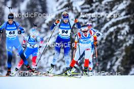 12.01.2022, Ruhpolding, Germany (GER): Chloe Chevalier (FRA), Venla Lehtonen (FIN), Anna Maka (POL), (l-r) - IBU World Cup Biathlon, sprint women, Ruhpolding (GER). www.nordicfocus.com. © Manzoni/NordicFocus. Every downloaded picture is fee-liable.