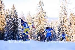 12.01.2022, Ruhpolding, Germany (GER): Hanna Oeberg (SWE), Julia Simon (FRA), (l-r) - IBU World Cup Biathlon, sprint women, Ruhpolding (GER). www.nordicfocus.com. © Manzoni/NordicFocus. Every downloaded picture is fee-liable.