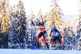12.01.2022, Ruhpolding, Germany (GER): Marte Olsbu Roeiseland (NOR), Tiril Eckhoff (NOR), (l-r) - IBU World Cup Biathlon, sprint women, Ruhpolding (GER). www.nordicfocus.com. © Manzoni/NordicFocus. Every downloaded picture is fee-liable.