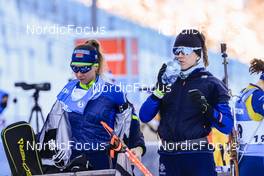 12.01.2022, Ruhpolding, Germany (GER): Hanna Sola (BLR), Dzinara Alimbekava (BLR), (l-r) - IBU World Cup Biathlon, sprint women, Ruhpolding (GER). www.nordicfocus.com. © Manzoni/NordicFocus. Every downloaded picture is fee-liable.
