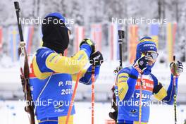11.01.2022, Ruhpolding, Germany (GER): Peppe Femling (SWE), Malte Stefansson (SWE), (l-r) - IBU World Cup Biathlon, training, Ruhpolding (GER). www.nordicfocus.com. © Manzoni/NordicFocus. Every downloaded picture is fee-liable.