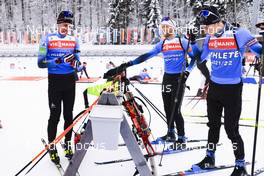 11.01.2022, Ruhpolding, Germany (GER): Quentin Fillon Maillet (FRA), Antonin Guigonnat (FRA), Eric Perrot (FRA), (l-r) - IBU World Cup Biathlon, training, Ruhpolding (GER). www.nordicfocus.com. © Manzoni/NordicFocus. Every downloaded picture is fee-liable.