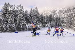 11.01.2022, Ruhpolding, Germany (GER): Mona Brorsson (SWE), Anna Magnusson (SWE), Johanna Skottheim (SWE), (l-r) - IBU World Cup Biathlon, training, Ruhpolding (GER). www.nordicfocus.com. © Manzoni/NordicFocus. Every downloaded picture is fee-liable.
