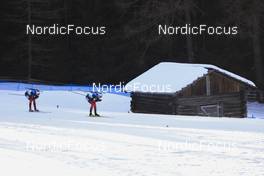 20.01.2022, Antholz, Italy (ITA): Sivert Guttorm Bakken (NOR), Johannes Thingnes Boe (NOR), (l-r) - IBU World Cup Biathlon, individual men, Antholz (ITA). www.nordicfocus.com. © Manzoni/NordicFocus. Every downloaded picture is fee-liable.