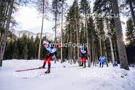 20.01.2022, Antholz, Italy (ITA): Sivert Guttorm Bakken (NOR), Johannes Thingnes Boe (NOR), (l-r) - IBU World Cup Biathlon, individual men, Antholz (ITA). www.nordicfocus.com. © Thibaut/NordicFocus. Every downloaded picture is fee-liable.