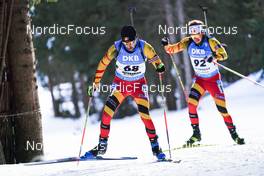 20.01.2022, Antholz, Italy (ITA): Cesar Beauvais (BEL), Tom Lahaye-Goffart (BEL), (l-r) - IBU World Cup Biathlon, individual men, Antholz (ITA). www.nordicfocus.com. © Thibaut/NordicFocus. Every downloaded picture is fee-liable.
