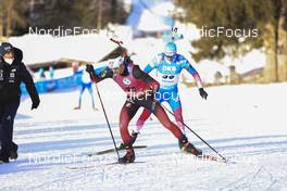 20.01.2022, Antholz, Italy (ITA): Sturla Holm Laegreid (NOR), Anton Babikov (RUS), (l-r) - IBU World Cup Biathlon, individual men, Antholz (ITA). www.nordicfocus.com. © Manzoni/NordicFocus. Every downloaded picture is fee-liable.