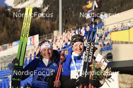 21.01.2022, Antholz, Italy (ITA): Justine Braisaz-Bouchet (FRA), Julia Simon (FRA), (l-r) - IBU World Cup Biathlon, individual women, Antholz (ITA). www.nordicfocus.com. © Manzoni/NordicFocus. Every downloaded picture is fee-liable.