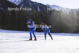 21.01.2022, Antholz, Italy (ITA): Dorothea Wierer (ITA), Anais Bescond (FRA), (l-r) - IBU World Cup Biathlon, individual women, Antholz (ITA). www.nordicfocus.com. © Manzoni/NordicFocus. Every downloaded picture is fee-liable.