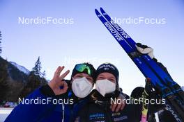 21.01.2022, Antholz, Italy (ITA): Toni Puntel (ITA), Salomon Race Service, Mona Brorsson (SWE), (l-r) - IBU World Cup Biathlon, individual women, Antholz (ITA). www.nordicfocus.com. © Manzoni/NordicFocus. Every downloaded picture is fee-liable.