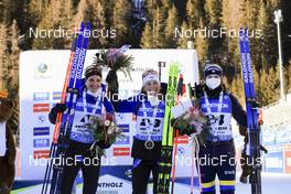 21.01.2022, Antholz, Italy (ITA): Julia Simon (FRA), Justine Braisaz-Bouchet (FRA), Mona Brorsson (SWE), (l-r) - IBU World Cup Biathlon, individual women, Antholz (ITA). www.nordicfocus.com. © Manzoni/NordicFocus. Every downloaded picture is fee-liable.