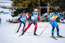 22.01.2022, Antholz, Italy (ITA): Benedikt Doll (GER), Johannes Thingnes Boe (NOR), Quentin Fillon Maillet (FRA), (l-r) - IBU World Cup Biathlon, mass men, Antholz (ITA). www.nordicfocus.com. © Thibaut/NordicFocus. Every downloaded picture is fee-liable.