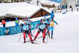 22.01.2022, Antholz, Italy (ITA): Sturla Holm Laegreid (NOR), Sivert Guttorm Bakken (NOR), (l-r) - IBU World Cup Biathlon, mass men, Antholz (ITA). www.nordicfocus.com. © Thibaut/NordicFocus. Every downloaded picture is fee-liable.