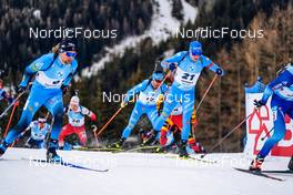 22.01.2022, Antholz, Italy (ITA): Simon Desthieux (FRA), Lukas Hofer (ITA), (l-r) - IBU World Cup Biathlon, mass men, Antholz (ITA). www.nordicfocus.com. © Thibaut/NordicFocus. Every downloaded picture is fee-liable.