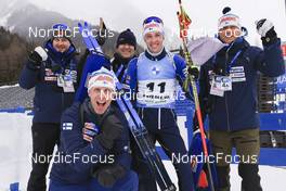 22.01.2022, Antholz, Italy (ITA): Jonne Kahkonen (FIN), coach Team Finland, Tero Seppala (FIN), (l-r) - IBU World Cup Biathlon, mass men, Antholz (ITA). www.nordicfocus.com. © Manzoni/NordicFocus. Every downloaded picture is fee-liable.