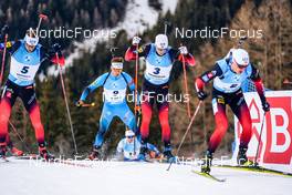 22.01.2022, Antholz, Italy (ITA): Sturla Holm Laegreid (NOR), Fabien Claude (FRA), Vetle Sjaastad Christiansen (NOR), (l-r) - IBU World Cup Biathlon, mass men, Antholz (ITA). www.nordicfocus.com. © Thibaut/NordicFocus. Every downloaded picture is fee-liable.