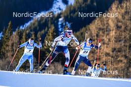 23.01.2022, Antholz, Italy (ITA): Dorothea Wierer (ITA), Marketa Davidova (CZE), Clare Egan (USA), (l-r) - IBU World Cup Biathlon, mass women, Antholz (ITA). www.nordicfocus.com. © Thibaut/NordicFocus. Every downloaded picture is fee-liable.