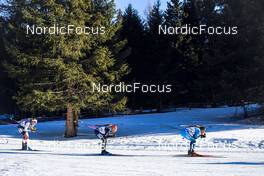23.01.2022, Antholz, Italy (ITA): Chloe Chevalier (FRA), Franziska Hildebrand (GER), Marketa Davidova (CZE), (l-r) - IBU World Cup Biathlon, mass women, Antholz (ITA). www.nordicfocus.com. © Thibaut/NordicFocus. Every downloaded picture is fee-liable.