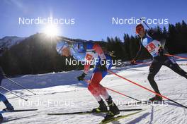 23.01.2022, Antholz, Italy (ITA): Anton Babikov (RUS), Roman Rees (GER), (l-r) - IBU World Cup Biathlon, relay men, Antholz (ITA). www.nordicfocus.com. © Manzoni/NordicFocus. Every downloaded picture is fee-liable.