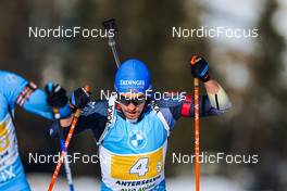 23.01.2022, Antholz, Italy (ITA): David Zobel (GER) - IBU World Cup Biathlon, relay men, Antholz (ITA). www.nordicfocus.com. © Thibaut/NordicFocus. Every downloaded picture is fee-liable.